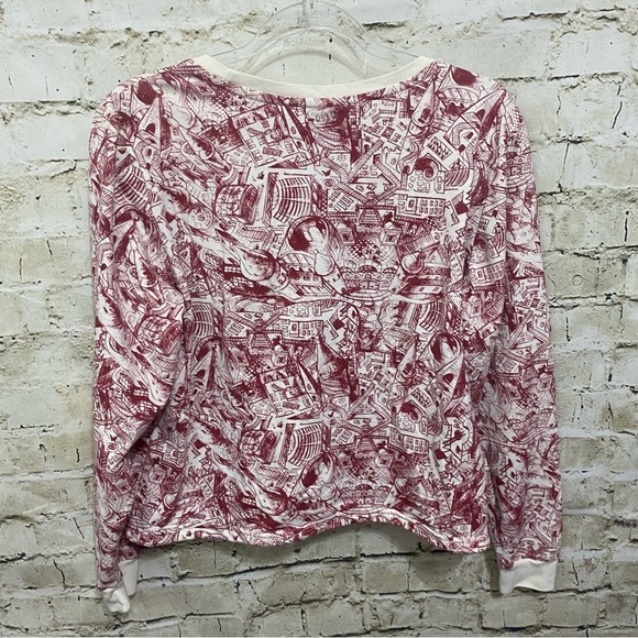 Harry Potter Hogwarts Sketch Red White Cinch Waist SweatShirt - Picture 6 of 7